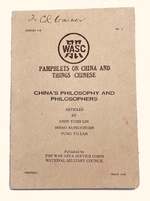 China's Philosophy and Philosophers: Articles By Chin Yueh-Lin, Hsiao Kung-Chuan, Fung Yu-Lan. [Cover Title]