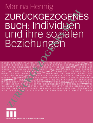 Individuen Und Ihre Sozialen Beziehungen - Hennig, Marina