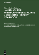 Inhaltsverzeichnis Und Autorenverzeichnis Der Jahrgnge 1968 Bis 1972