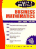 Schaum's Outline of Theory and Problems of Business Mathematics: Theory and Problems