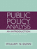 Public Policy Analysis: an Introduction