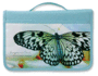 2 Corinthians 5: 17 Butterfly Bible Cover for Women, Zippered, With Handle, Canvas, Aqua, Large