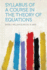 Syllabus of a Course in the Theory of Equations