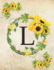 L: Monogram Initial L Notebook for Women and Girls| 8.5" X 11"-100 Pages, College Rule | Sunflower, Floral, Flowers