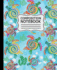 Composition Notebook: Colorful Abstract Sea Turtles on Light Blue Background-7.5" X 9.25" 110 Pages Wide Ruled