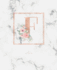 Dotted Journal: Dotted Grid Bullet Notebook Journal Rose Gold Monogram Letter F Marble With Pink Flowers (7.5? X 9.25? ) for Women Teens Girls and Kids