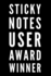 Sticky Notes User Award Winner: 110-Page Blank Lined Journal Funny Office Award Great for Coworker, Boss, Manager, Employee Gag Gift Idea