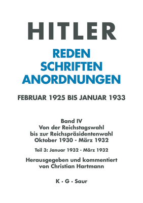 Januar Bis M?rz 1932 - Hartmann, Christian (Editor)