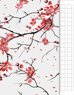 Japanese Writing Practice Book: Genkouyoushi Paper for Notetaking & Practice of Kana & Kanji, Cherry Blossom Cover