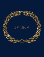 Jenna - Dotted Journal: Black Navy Gold Minimalist Notebook