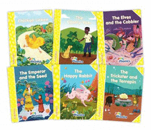 Jolly Phonics Folktales Yellow Readers (Level 2) Complete Set (1-6): in Precursive Letters (British English edition)