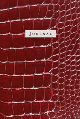 Journal: 120 Blank Lined Pages, 6x9 College Ruled Notebooks and Journals, Shiny Red Crocodile Leather paperback - Designer Journal, Diary, Notebook - Designer Notebooks and Journals