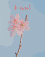 Journal: Blank Lined Notebook 8x10 Pink Flower Blue Sky