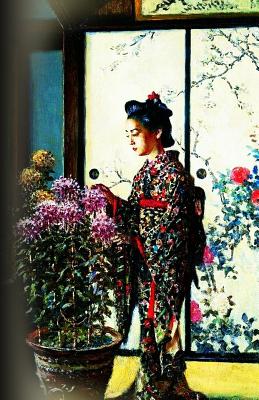 Journal: Geisha with Chrysanthemums: Japanese Journal, 120 pages, 5.5 x 8.5, Japanese Diary, Soft Cover, Matte Finish, Lined Journal - Beautiful Journals and Notebooks