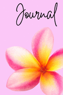 Journal: Gratitude Journal 6x9 100 Pages Plumeria Flower Pink Cover