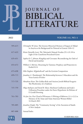 Journal of Biblical Literature 141.4 (2022) - Hylen, Susan E (Editor)