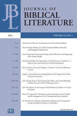Journal of Biblical Literature 143.1 (2024) - Hylen, Susan E (Editor)