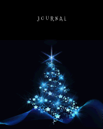 Journal: Peaceful Christmas Tree with Bright Lights Composition Notebook, Lined, 120 Pages, 8"x10"