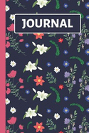 Journal: Pretty Blue Floral Flower Journal / Notebook to Write in