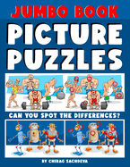 Jumbo Book of Picture Puzzles: Picture Puzzle Spot the Differences Book for Kids & Adults, 50 Beautiful Cartoon Puzzles of Artworks with Solution - FREE 12 IQ Test Activities.