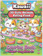 Kawaii Coloring Book Cute Animals Eating Food