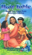 King James Version Children of Color Giant Print Hand Size Red Letter Bible Hardcover