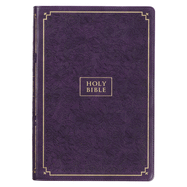 KJV Holy Bible, Giant Print Full-Size Faux Leather Red Letter Edition - Thumb Index & Ribbon Marker, King James Version, Purple Floral