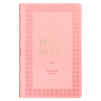 KJV Holy Bible, Giant Print Standard Size Faux Leather Red Letter Edition - Ribbon Marker, King James Version, Pink - Christian Art Gifts (Creator)