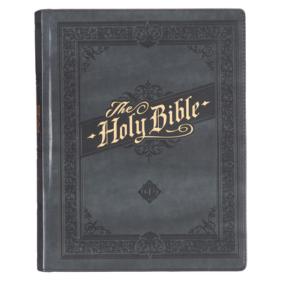 KJV Holy Bible, Large Print Note-Taking Bible, Faux Leather Hardcover - King James Version, Gray - Christian Art Gifts (Creator)