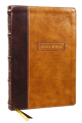 KJV Holy Bible with Apocrypha and 73,000 Center-Column Cross References, Brown Leathersoft, Red Letter, Comfort Print: King James Version - Thomas Nelson