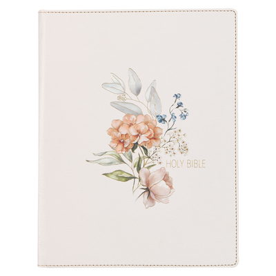 KJV Note-Taking Bible LP Faux Leather Hc White Floral - Christian Art Gifts (Creator)