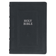 KJV Study Bible, Standard King James Version Holy Bible, Thumb Tabs, Ribbons, Faux Leather, Black Debossed