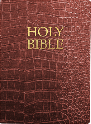 Kjver Holy Bible, Large Print, Walnut Alligator Bonded Leather, Thumb Index: (King James Version Easy Read, Red Letter, Burgundy) - Whitaker House