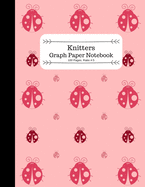 Knitters Graph Paper Notebook: A Pink Knitting Pattern Book with Ladybugs