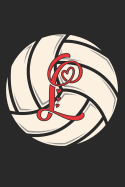 L: Volleyball Journal Monogram Initial L Personalized Volleyball Gift for Players Coach Students Teachers