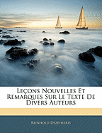 Leons Nouvelles Et Remarques Sur Le Texte De Divers Auteurs