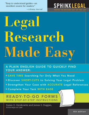 Legal Research Made Easy - Herskowitz, Suzan D, and Duggan, James E