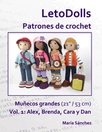 LetoDolls Patrones de crochet Muecos grandes (21" / 53 cm) Vol. 1: Alex, Brenda, Cara y Dan