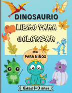 Libro para colorear de dinosaurios para nios de 1 a 3 aos