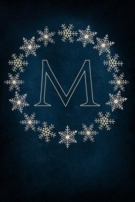 M: Monogram Initial Notebook Journal with Magical Snowflake Blue Cover - Journals, Snowflake Charm