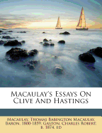 Macaulay's essays on Clive and Hastings