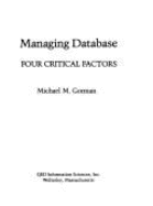 Managing Database: Four Critical Factors - Gorman, Michael M.