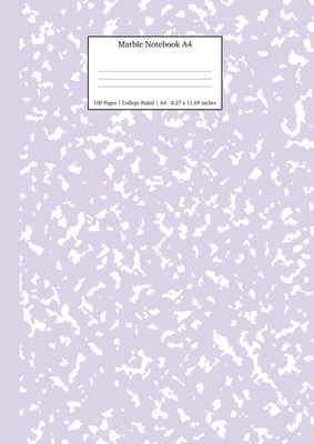 Marble Notebook A4: Lilac Purple College Ruled Journal - Young Dreamers Press