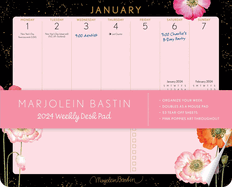 Marjolein Bastin 2024 Weekly Desk Pad: Pink Poppies