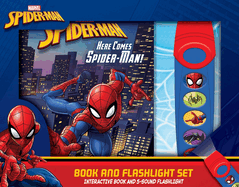 Marvel Spider-Man: Here Comes Spider-Man! Book and 5-Sound Flashlight Set: Book and Flashlight Set