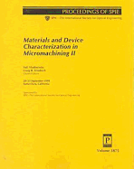 Materials and Device Characterization in Micromachining II: 20-21 September 1999, Santa Clara, California - Zimnyakov, Dmitry A