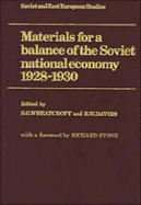 Materials for a Balance of the Soviet National Economy, 1928-1930