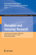 Metadata and Semantic Research: 14th International Conference, Mtsr 2020, Madrid, Spain, December 2-4, 2020, Revised Selected Papers