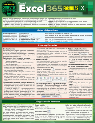 Microsoft Excel 365 Formulas: A Quickstudy Laminated Reference Guide - Frye, Curtis