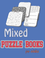 Mixed puzzle books for adults: word search, sudoku, mazes, Hard killer sudoku and Trivia 8,5"x11" 110 pages